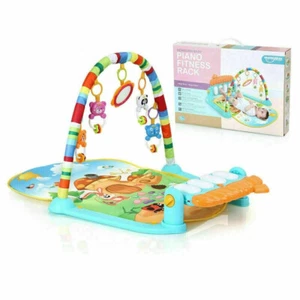 GYM PLAY MAT BABY NEWBORN KID 3 IN1 FITNESS MUSIC LAY FUN PIANO BOY GIRL GIFT UK - Picture 1 of 8