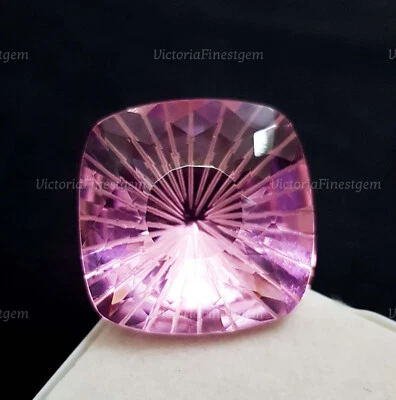 65 Ct Pink Quartz Cushion Carving Cut Glass Filled Loose Gemstone - Image 1 of 4