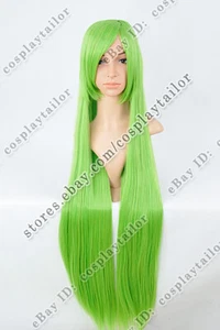 Parrucche dritte lunghe 100 cm verde lime con borchie parrucche testa piena costume - Foto 1 di 6