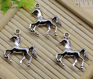 20pc retro Jewelry Making Horse alloy charm pendants DIY 25x22mm