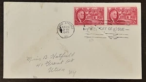 ERROR 1945 WARM SPRINGS GA FIRST DAY COVER WITH DEFECTIVE MACHINE CANCEL - Picture 1 of 3