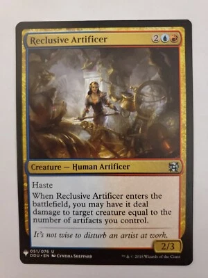 MTG Magic The Gathering Card Reclusive Artificer Creature Human Artificer 2018 - Image 1 of 2
