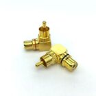 2PCS RCA Right Angle Cable Video Connector Plug Adapters Male To Female 90°