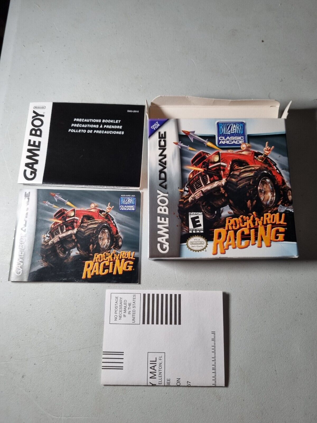  Rock 'n Roll Racing (Nintendo Game Boy Advance, 2003) Box, Manual & Reg Only