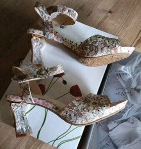 Laura Vita Nino 01 Pretty Clear Heeled Sandals Pale Floral Size 5/38 BNIB - Picture 1 of 18