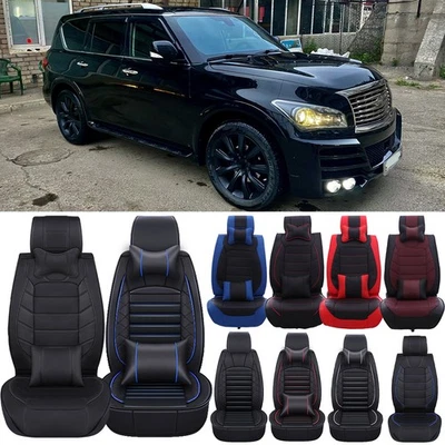 For Infiniti QX56 QX60 Full Set Car Seat Covers 5 Seats PU Front + Rear Cushion Foto 1 de 4