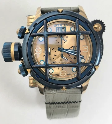 Invicta 17344 Diver Men 52MM Chronograph Day Retrograde Leather Strap Watch 23 - Image 1 of 4