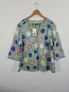 Top tunica Boden taglia UK 16 verde cerchio a pois stile bohemien - Foto 1 di 14