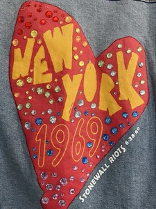 Take Pride Stonewall Riots NYC Trucker Jean Jacket Blu Blackboybe Womens XL NWT - Picture 1 of 16
