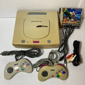 Sega Saturn Console HST-3220 System 2 Controllers Tested Japan Import + VF2