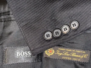 Hugo Boss Loro Piana Super 110s Wool Black Blazer Suit Jacket 56EU 46US - Picture 1 of 20