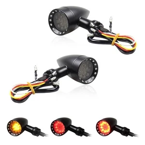 Rear Universal Motorcycle LED Turn Signals, Red Brake Tail Lights for Harley ... - Picture 1 of 7