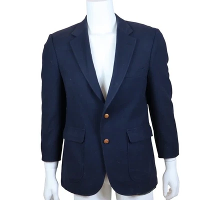 Vintage Stafford 100% Wool Blazer Sport Coat Navy Blue 2 Button Men's 42R - Image 1 of 4