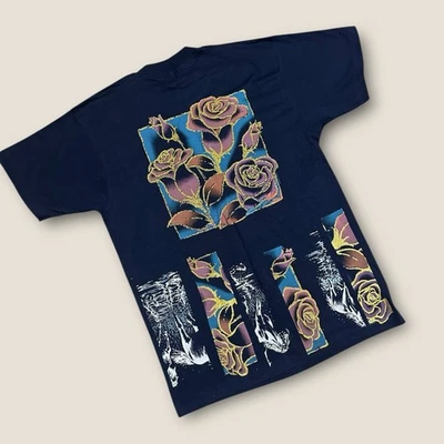 Camiseta de Colección 1991 CTM Roses Horses Arte Doble Cara Gráfico Fruta del Telar EE. UU. L Foto 1 de 4