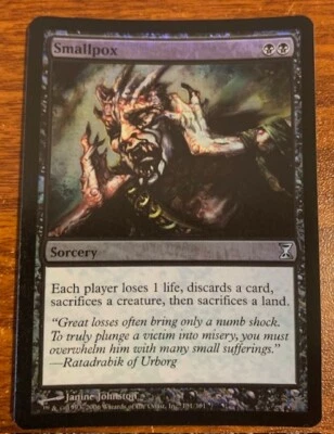 2006 Magic The Gathering Time Spiral Foil #131/301 Smallpox Used Free Shipping - Image 1 of 2