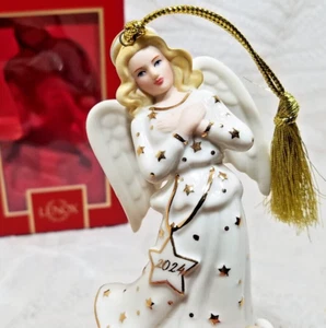 LENOX 2024 HEAVENLY ANGEL PORCELAIN CHRISTMAS ORNAMENT - NEW IN BOX - Picture 1 of 18