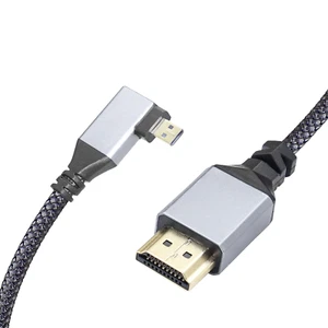 4K Micro HDMI to HDMI Adapter Cable,90 Degree Right Angle Micro HDMI Male to HDM - Picture 1 of 12