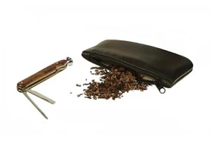 PORTATABACCO DA PIPA PICCOLA 1 ZIP NAPPA NERA PIPE TOBACCO HOLDER LUBINSKI I740 - Foto 1 di 1