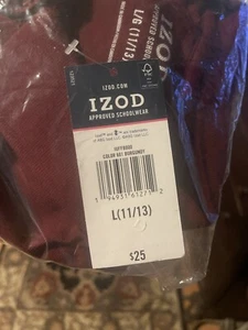 IZOD Burgundy Size 11/13 Teen Size Uniform Polo NWT - Picture 1 of 2