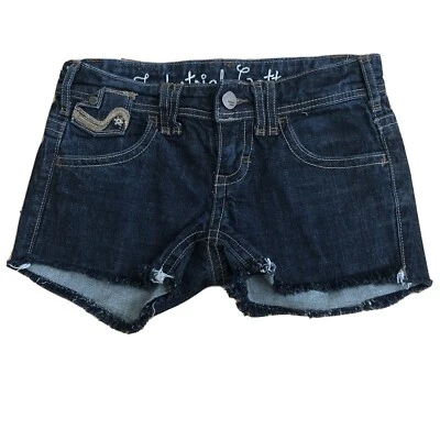 Pantalones cortos de mezclilla industriales de algodón azul desgastado talla 1 Foto 1 de 4