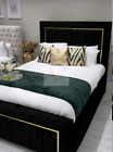 Plush Velvet Hilton Panel Bed With/Without Ottoman Gas Lift Storage bed !!!