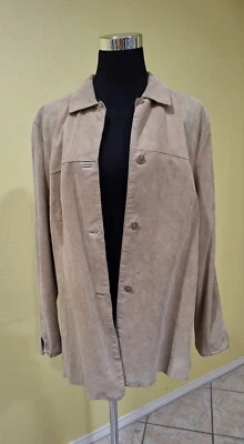 Lord & Taylor Suede Jacket, Women's 1X, Beige - Image 1 of 4