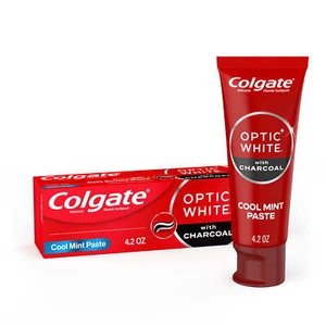 Colgate Optic White Whitening Toothpaste with Charcoal, Cool Mint, 4.2 oz Tube - Picture 1 of 7