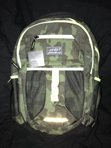 NEW Eddie Bauer Green Camo Reflective Backpack - Picture 1 of 1