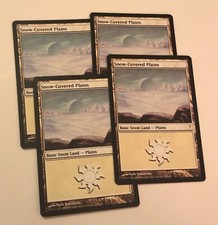 4 x Magic the Gathering MTG Snow-Covered Plains Coldsnap Nr Mint