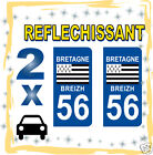 2 stickers REFLECHISSANT département 56 rétro-réfléchissant immatriculation AUTO