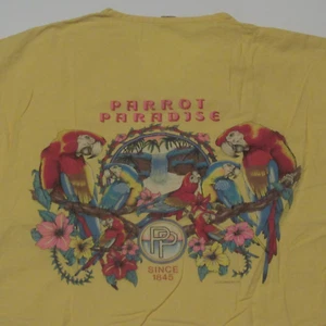 Vintage 80s Parrot Paradise Shirt Sleeveless V Neck Pocket Island Beach Small - Picture 1 of 6