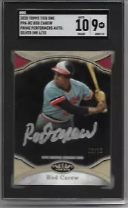 Rod Carew 2020 Topps Tier One PRIME PERFORMERS Auto SGC MINT 10 Autograph /10 - Picture 1 of 2