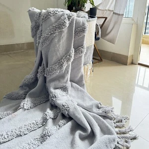 Luxury Cloth Cotton Home Decor Throw Tufted Blankets Throw Boho Blanket - Picture 1 of 5