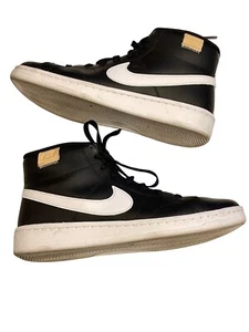 Nike Court Royale 2 Mid High Sneaker Nero Bianco Donna Taglia 8,5 Comfort Lea - Foto 1 di 15