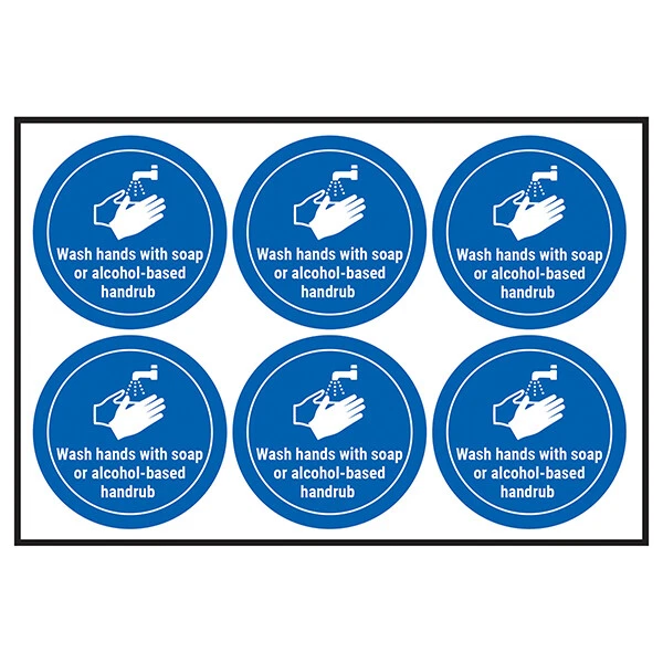 6x Wash Hands With... Health & Safety Sign Stickers For WC Cafe Toilets - Image 1 of 1