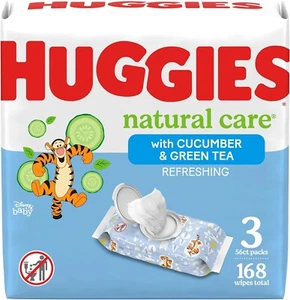 Huggies Hypoallergenic Natural Care Refreshing Baby Wipes 3 Flip-Top Packs - Picture 1 of 3