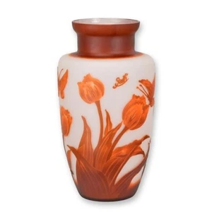 Glas Cameo Baluster Vase Natur TULIP TULPE Deko EJA3020 - Bild 1 von 1