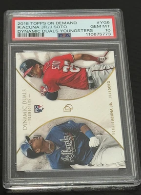 2018 Topps On Demand Dynamic Duals Ronald Acuna/Juan Soto RC PSA GEM MINT 10 - Image 1 of 2