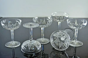 BACCARAT 6 COUPES A CHAMPAGNE MARTINI EN CRISTAL TAILLE MODELE EPRON AVANT 1936 - Picture 1 of 23