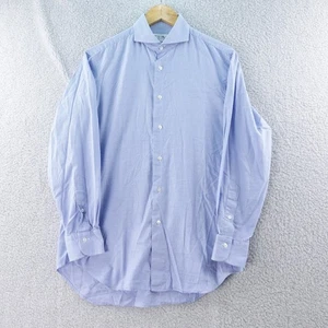 Madison Kamakura Maker's Shirt Cashmere Blue Houndstooth Dress Shirt Mens 15.5 - Picture 1 of 6