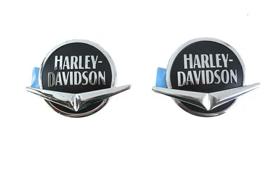 Juego de emblemas de tanque estilo fábrica para Harley Davidson Foto 1 de 4