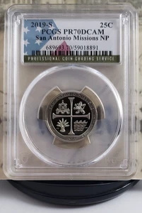 Cuarto de prueba 2019-S San Antonio Missions NP - PCGS - PR70DCAM - ¡Bonito! 8891 - Imagen 1 de 5
