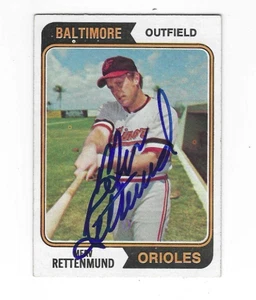 MERV RETTENMUND Baltimore Orioles Signed Autographed 1974 Topps card #585 w/COA - Picture 1 of 1
