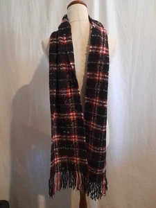 Burberry Black Check Long Wool Blend Scarf 180cm X 20cm - Picture 1 of 5