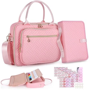 Large Bible Cover for Women Bible Case, Pink Bible Bag w/Shoulder Strap, Bibl... - Picture 1 of 7