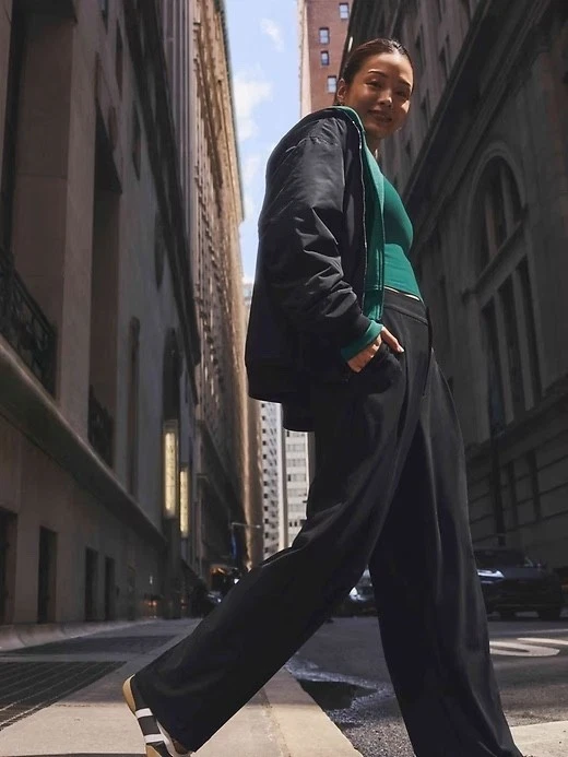 Athleta 12 Pinnacle High Rise Trouser Black Sand #472041