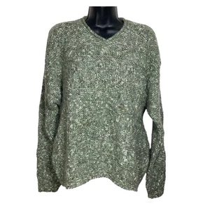 Alps Fine Womens Apparel Sweater XL Green Knit V-Neck Wool Mohair Vintage USA  - Picture 1 of 9