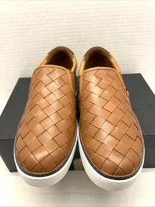 Allen Edmonds Mens Alpha Woven Lugg Brown Leather White Sole Shoe Size 11 New - Picture 1 of 10