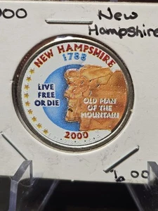 2000p Colorized New Hampshire State Quarter - Picture 1 of 2