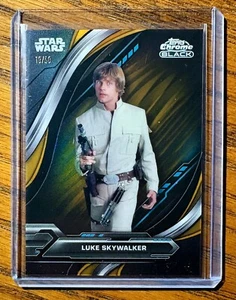 2024 TOPPS STAR WARS CHROME BLACK LUKE SKYWALKER GOLD REFRACTOR #ED /50 - Picture 1 of 1